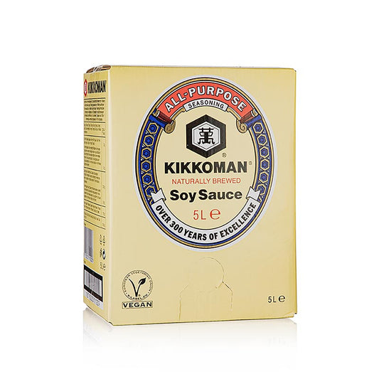 Sojasauce - Shoyu, Kikkoman, 5 l - Traditionelle japanische Sojasauce in großer 5 Liter Flasche
