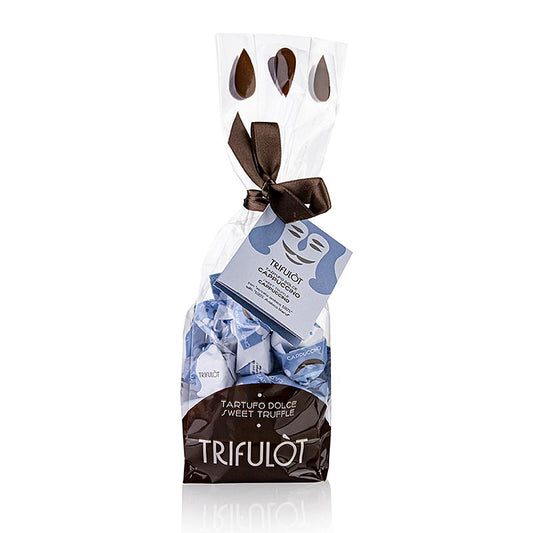 Tartuflanghe Mini Trüffelpralinen "trifulòt", Cappuccino (hellblau) 180 g