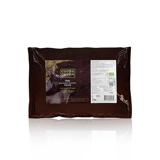 Nativo, 70% Bitter Couverture, Callets, Choba Choba, BIO, 2 kg - hochwertige und biologische Schokoladenprodukte für den professionellen Gebrauch