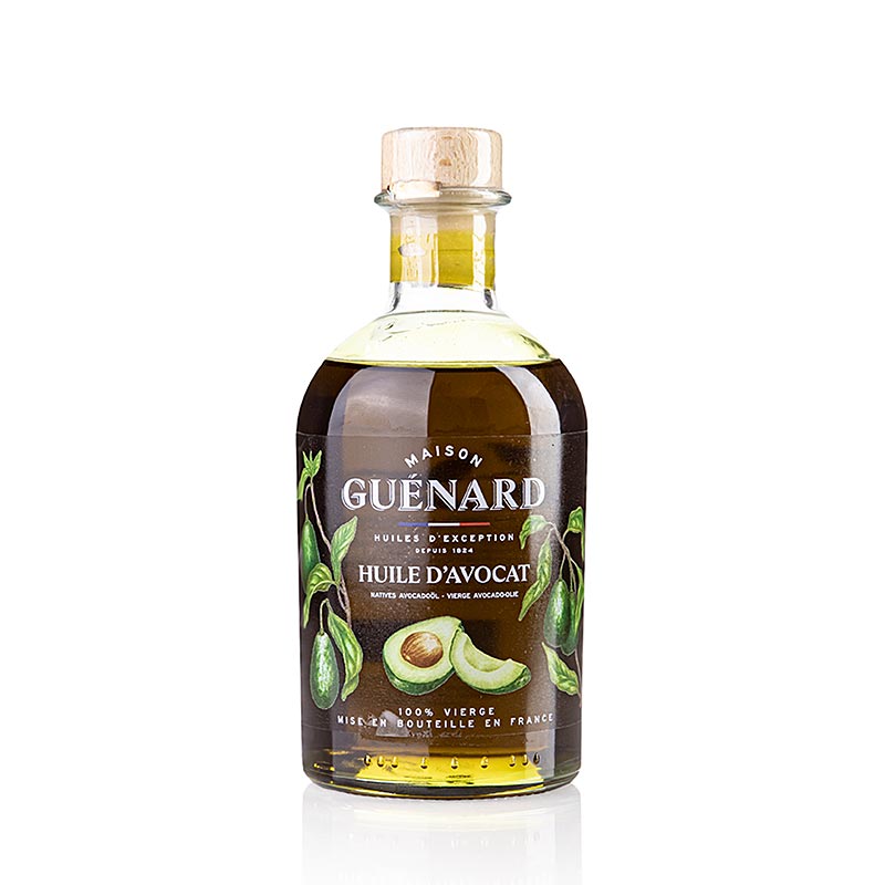 Avocadoöl, nativ, Guénard, 240 ml - kaltgepresstes, hochwertiges Öl für gesunde Ernährung und Hautpflege