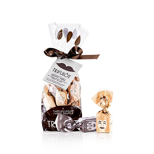 Trüffelpralinen Alba, dunkle & weiße Schoko 200 g - Leckere Schokoladenpralinen mit Alba-Trüffelfüllung