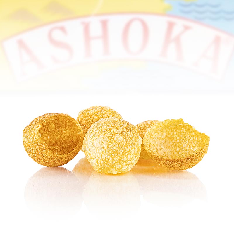 Pani Puri / Gol Gappa, ungebackene Chips zum Füllen, Ashoka, 200 g - leckeres indisches Streetfood zum Selbermachen und Füllen mit den gewünschten Zutaten