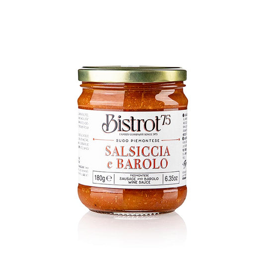 TARTUFLANGHE - Bistro 75 - Sugo Salsiccia e Barolo - Salsa con salsiccia e vino, 180 g