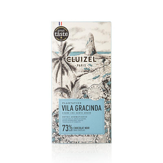 Bio-Schokoladentafel Vila Gracinda 73% Bitter von Michel Cluizel, 70 g, ideal für Liebhaber dunkler Schokolade