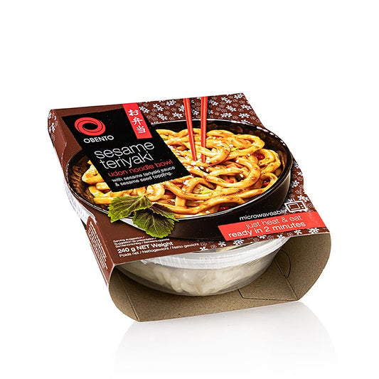 Obento Udon Bowl Sesam Teriyaki, mikrowellengeeignet, 240 g - Leckere und praktische Udon-Nudelschüssel mit Sesam Teriyaki-Geschmack