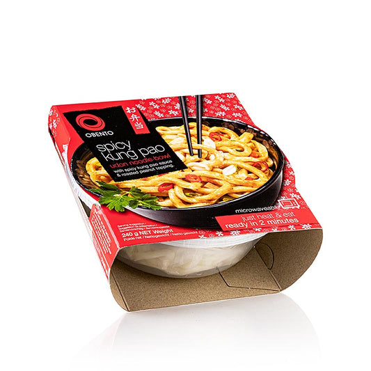 Obento Udon Bowl Spicy Kung Pao, mikrowellengeeignet, 240 g - Eine köstliche und würzige Udon-Schüssel, perfekt zum Aufwärmen in der Mikrowelle geeignet, 240 g