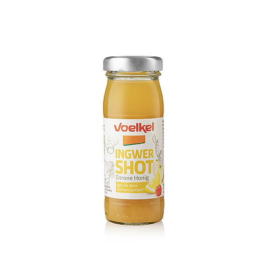 Voelkel Ingwer Zitrone Honig Shot, BIO, 95 ml - Bio-Getränk mit Ingwer, Zitrone und Honig in 95 ml Flasche