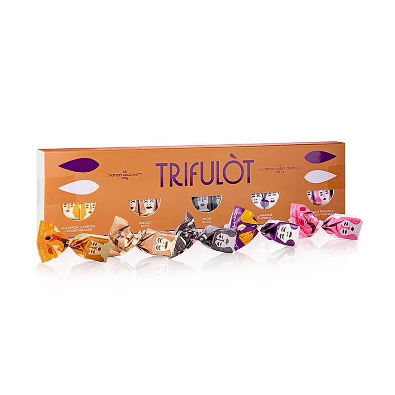 Tartuflanghe Mini Trüffelpralinen "trifulòt", 5 Sorten,, 108 g