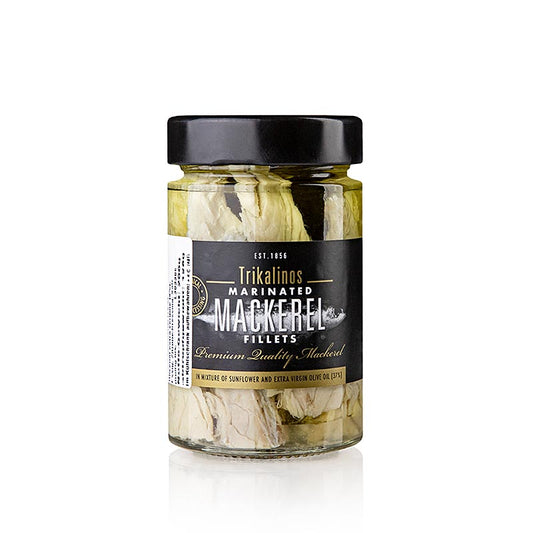 Filetti di sgombro sott'olio con condimento al limone, Grecia, Trikalinos, 200 g