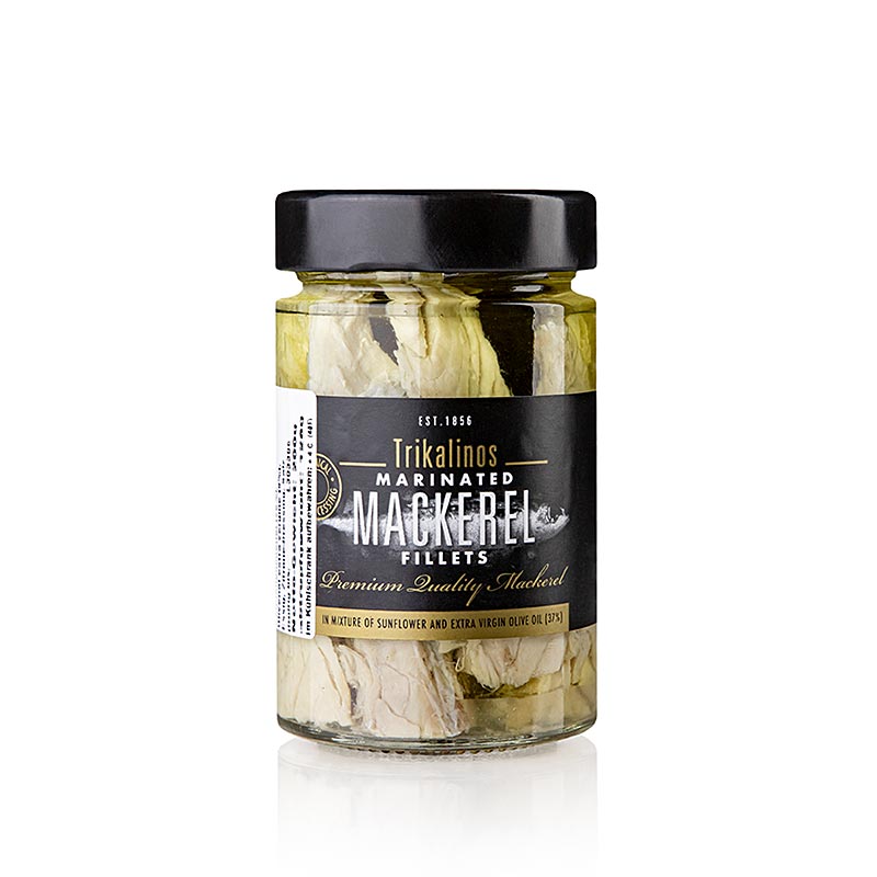 Filetti di sgombro sott'olio con condimento al limone, Grecia, Trikalinos, 200 g