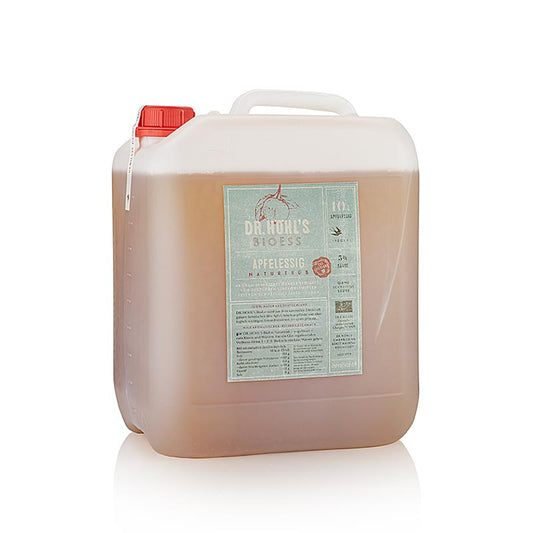 Apfelessig in Bioqualität, naturtrüb und vegan, mit 5% Säure, 10 Liter