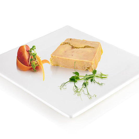 Blocco di Foie Gras d'anatra con fichi, guscio di trapezio, Rougie, 180 g