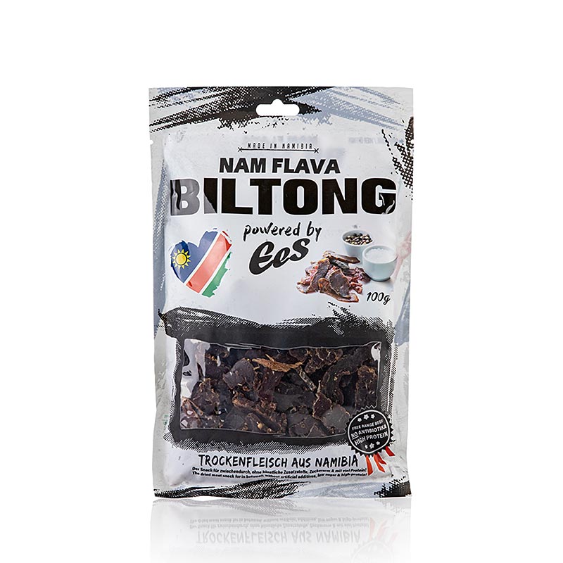  Detailansicht des luftgetrockneten Rindfleischs Biltong Nam Flava von EES