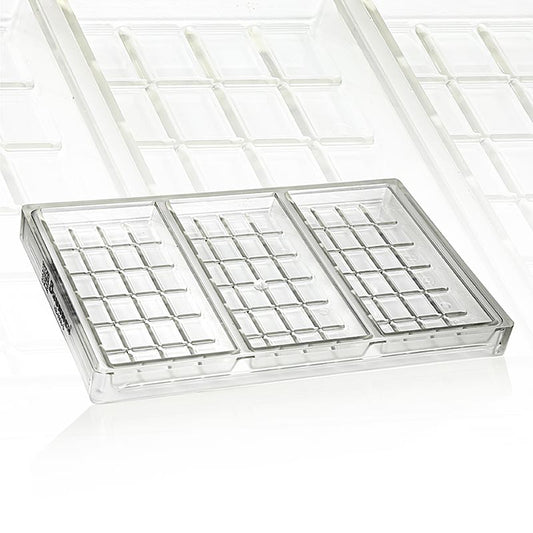 Schokoladengießform Tafel, 161x78x15mm, 3-tlg, für ca 200g, Brunner, 1 St - Eine hochwertige Schokoladenform zur Herstellung von 200g Schokoladentafeln
