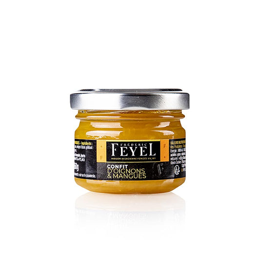 Zwiebel und Mangoconfit, Feyel, 60 g - leckere Kombination aus süßen Mangos und würzigen Zwiebeln
