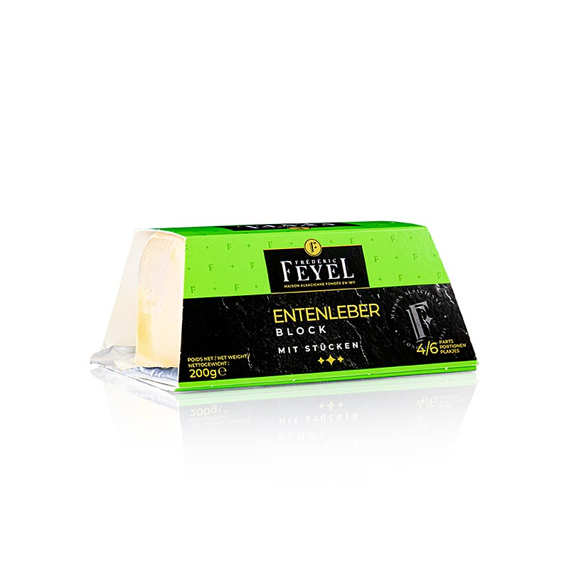 Feyel Entenstopfleberblock mit Stücken, 200 g, hochwertige Foie Gras