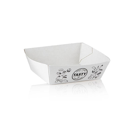 Vassoio per patatine fritte "Tasty", S, 90x70x35 mm, cartone, 400 pezzi