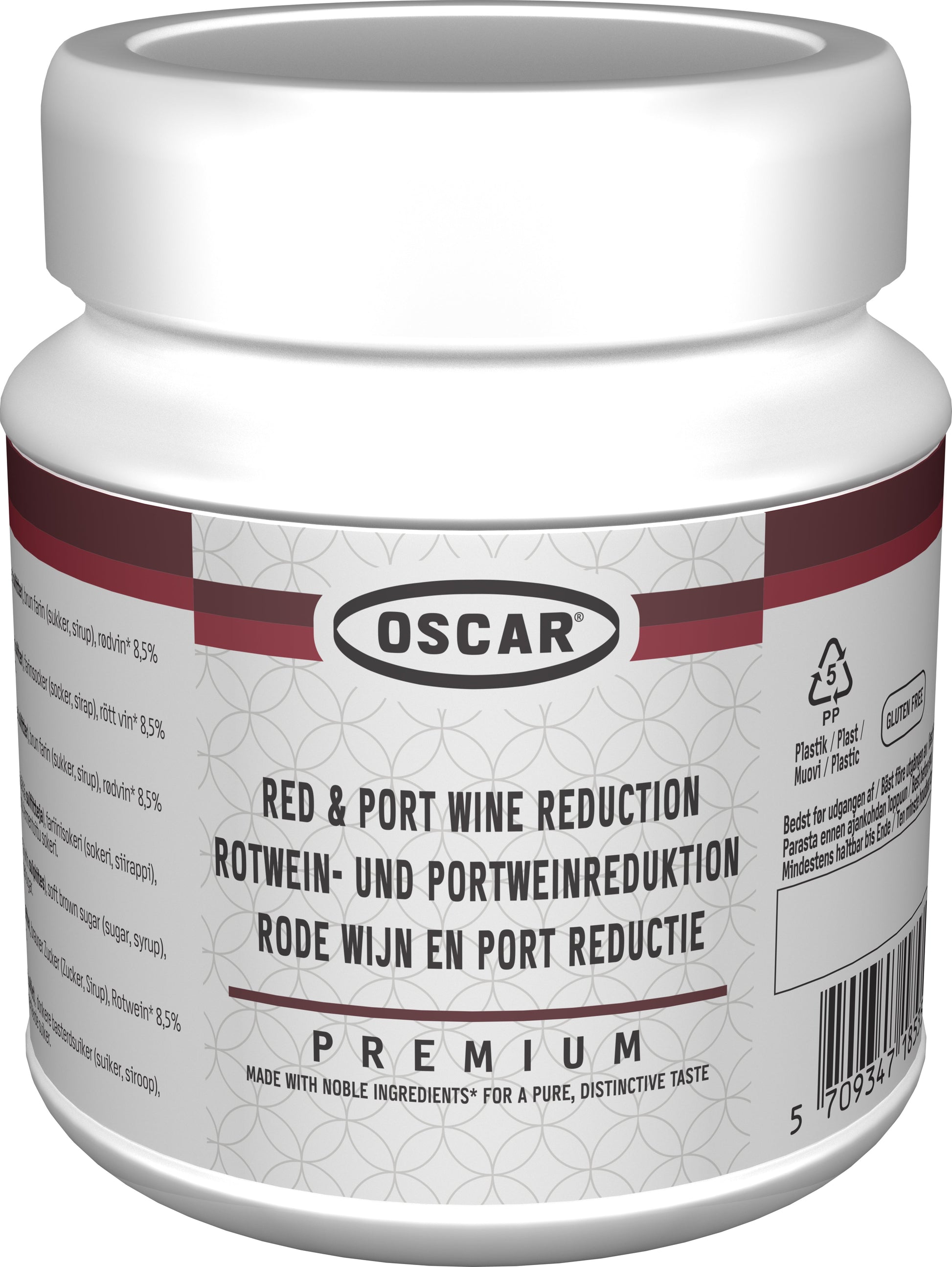 Oscar Concentrato di vino rosso e riduzione di Porto, senza glutine, 580 g