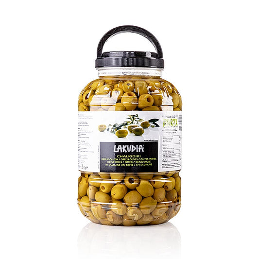 Olives vertes "Chalkidiki Mammut", dénoyautées, Lakudia, 5,5 kg