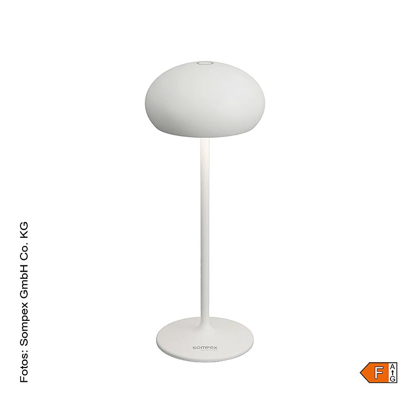 Lampe de table "PEBBLE", avec batterie, 23x9,2cm, alu, avec station de recharge, blanc (78680), 1 pc