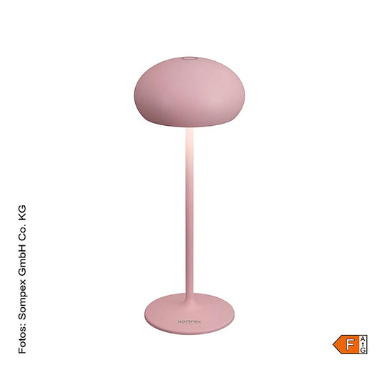 Lampada da tavolo "PEBBLE", con batteria ricaricabile, 23x9,2 cm, alluminio, con base di ricarica inclusa, rosa (78684), 1 pz