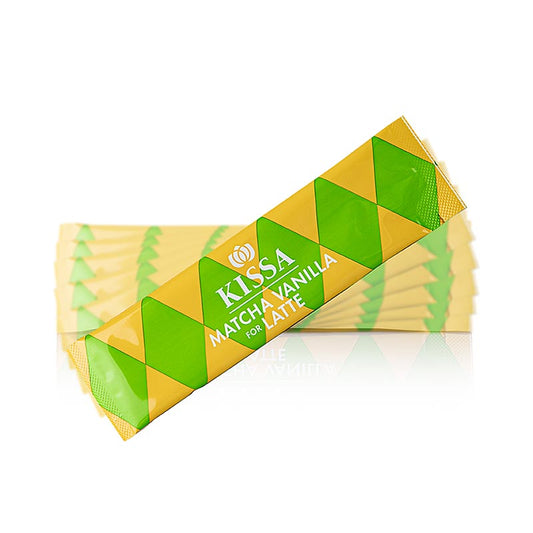 KISSA - Matcha Vanilla per latte, bustine di miscela di tè verde, BIO, 72 g, 6 x 12 g