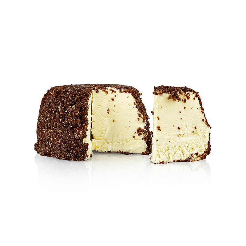 Fromagerie DELIN - Délices Pommard Coque, Fromage frais français Fromage frais lait de vache aux graines de moutarde, 110 g