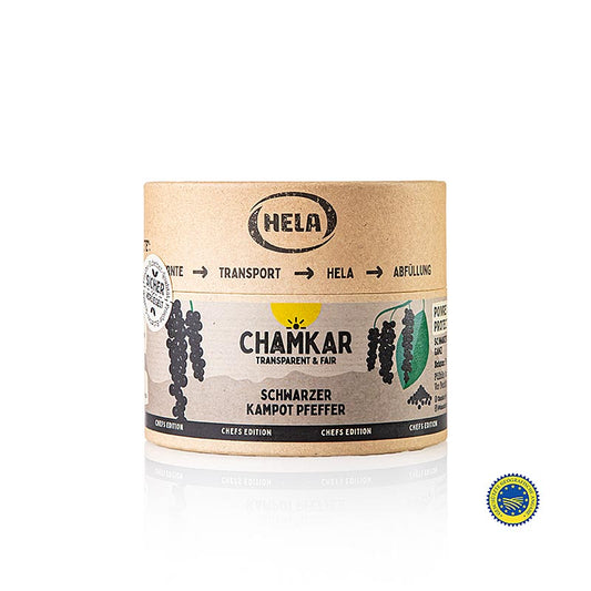 HELA Chamkar - Schwarzer Kampot Pfeffer, getrocknet, ganz, g.g.A., 240 g