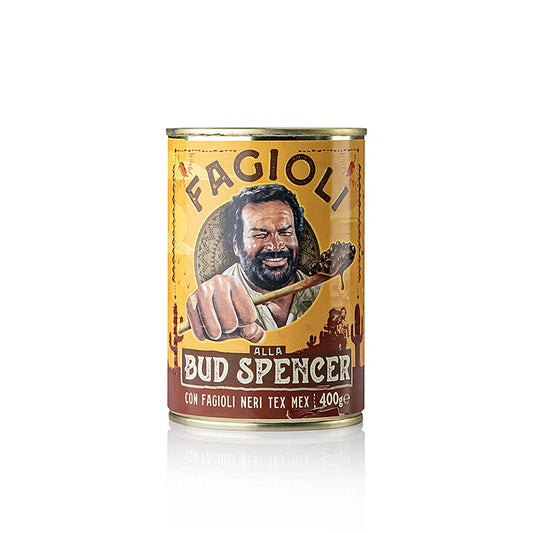 Bud Power - Fagioli alla Bud SpencerTex Mex, schwarze Bohnen in scharfer Tomatensauce, 400 g