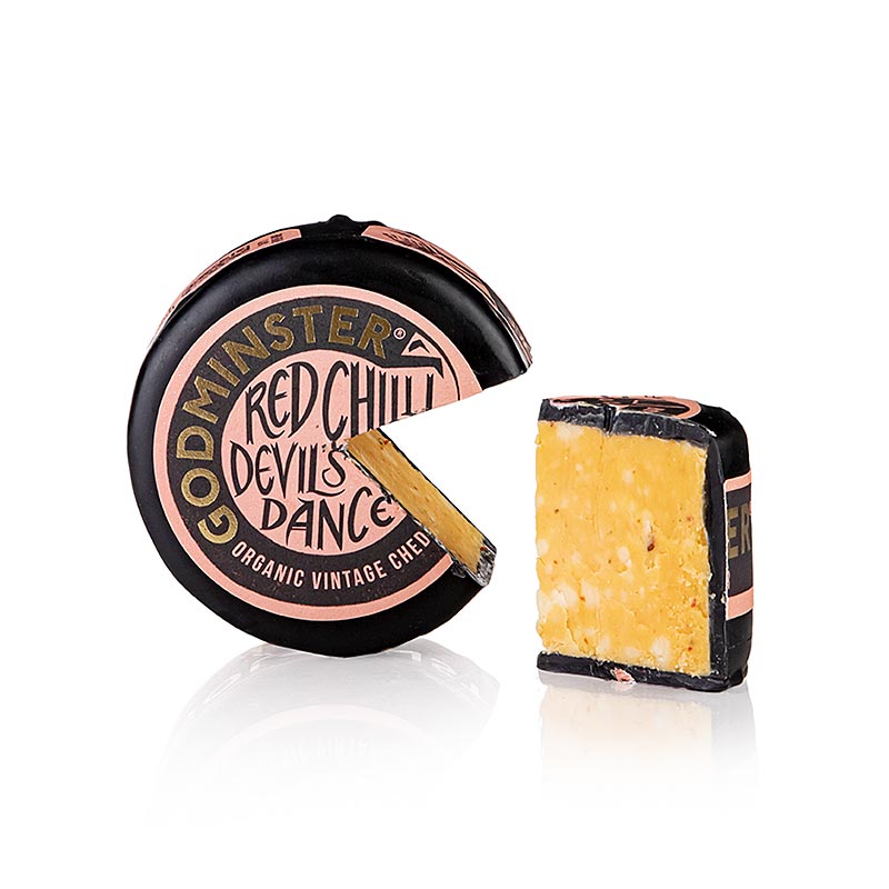 Red Chili Devils Dance - scharfer Cheddar Hartkäse, Godminster, BIO, 200 g