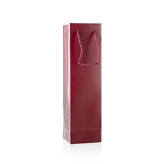 Borsa regalo per vino, sacchetto per bottiglia, per 1 bottiglia, grigio/rosso, 360x100x80 mm, 1 pz