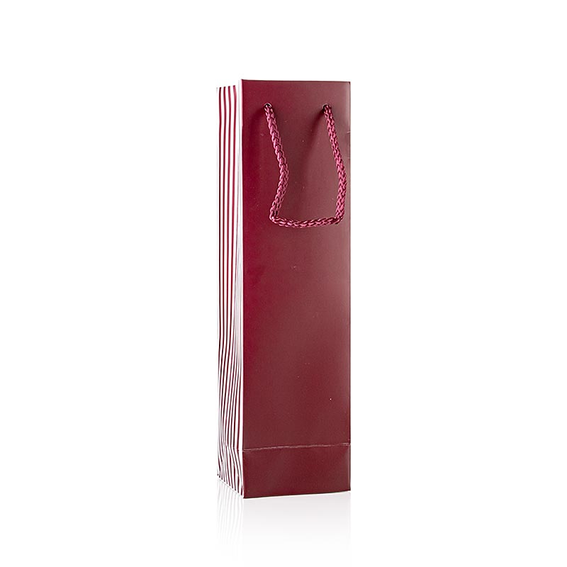 Borsa regalo per vino, sacchetto per bottiglia, per 1 bottiglia, grigio/rosso, 360x100x80 mm, 1 pz.