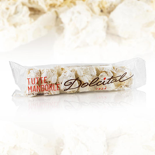 Torrone Riegel - mit Mandel, hart, Dolcital (Tuttemandorle), 170 g