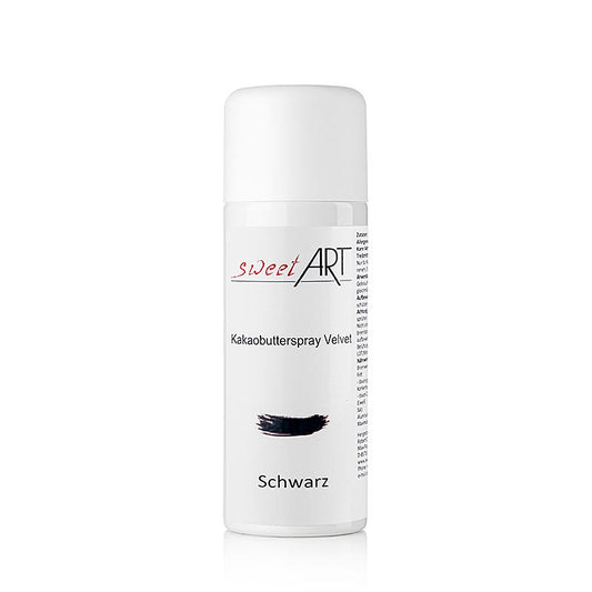 Spray au beurre de cacao / Base de colorant alimentaire noir velours, Sweet Art, 400 ml