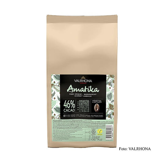 Valrhona AMATIKA, couverture noire végétalienne, 46 % de cacao (51470), 3 kg