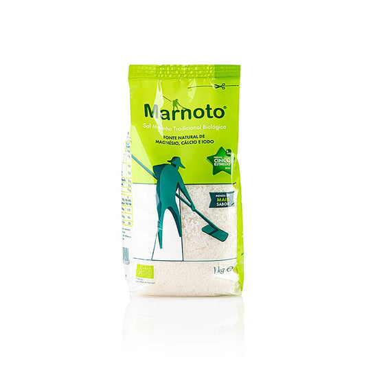 Sal Marinho Tradicional – Sale marino, granulometria media, bianco, umido, Marnoto, BIO, 1 kg