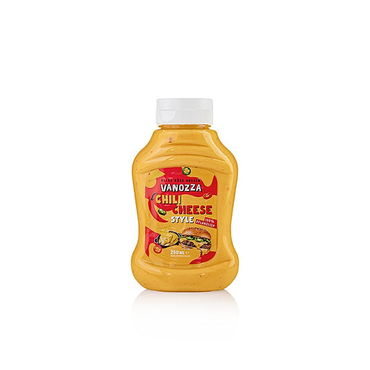 Vanozza Chili Cheese Style, sauce végétalienne au goût de piment et de fromage, 250 ml