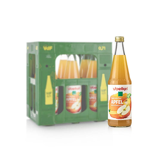 Succo di mela locale Voelkel, 100% succo puro, biologico e vegano, 4,2 l, 6 bottiglie da 700 ml