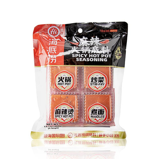 Condimento per hot pot piccante, brodo per zuppa, Haidilao, 360 g, 4 conf.