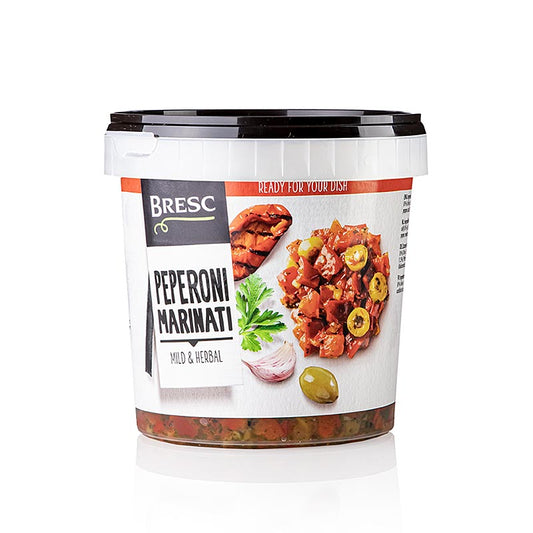 Poivrons marinés, morceaux de poivrons aux olives, Bresc, 1 kg