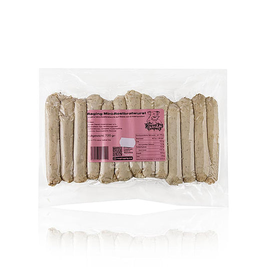 The Raging Pig Company - Mini salsicce alla griglia (vegano), 720 g, 24 pezzi