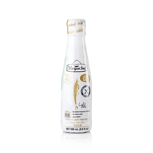 Megachef Salsa di pesce premium light (a basso contenuto di sale), senza glutine, 200 ml
