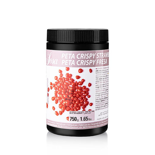 Sosa - Peta Crispy, fraise « Wet Proof », enrobées de beurre de cacao (bonbons pétillants), 750 g