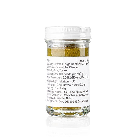 Yuzu Kosho, condimento a base di peperoncino e yuzu, pasta, verde, Giappone, 50 g