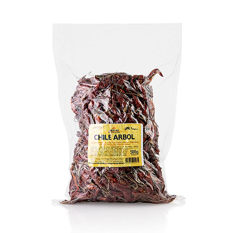 Chilies Arbol, getrocknet, ganz, pikant (15.-30.000 Scoville), 500 g