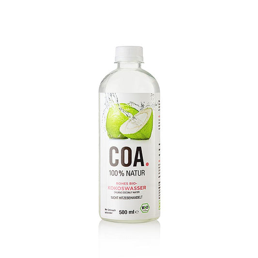 COA 100% rohes Kokoswasser, BIO, Thailand, 500 ml
