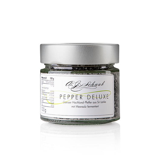 Pepper Deluxe, poivre noir « Poivre » fermenté au sel marin, entier, 100 g