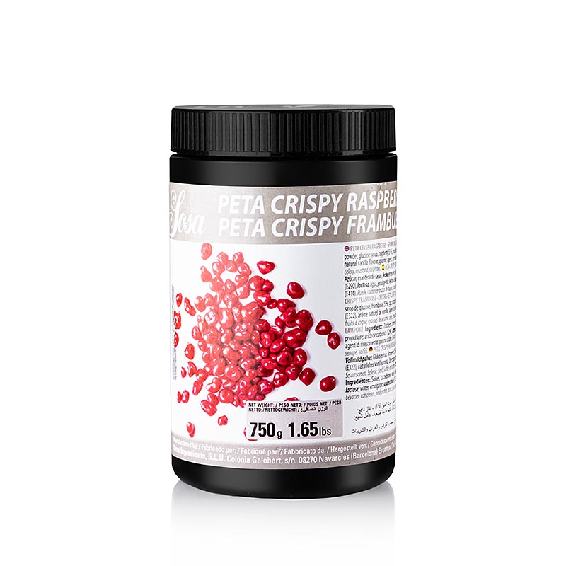 Sosa Peta Crispy - Lampone Wet Proof, ricoperto di burro di cacao (bolline effervescenti), 750 g