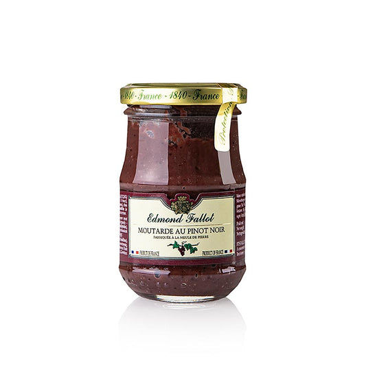 Senape, a grana grossa, con vino rosso (Pinot Nero), senape in grani, Fallot, 100 ml