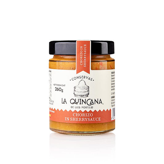 Chorizo al Jerez - Saucisse au paprika à la sauce au xérès, La Quincana, 260 g